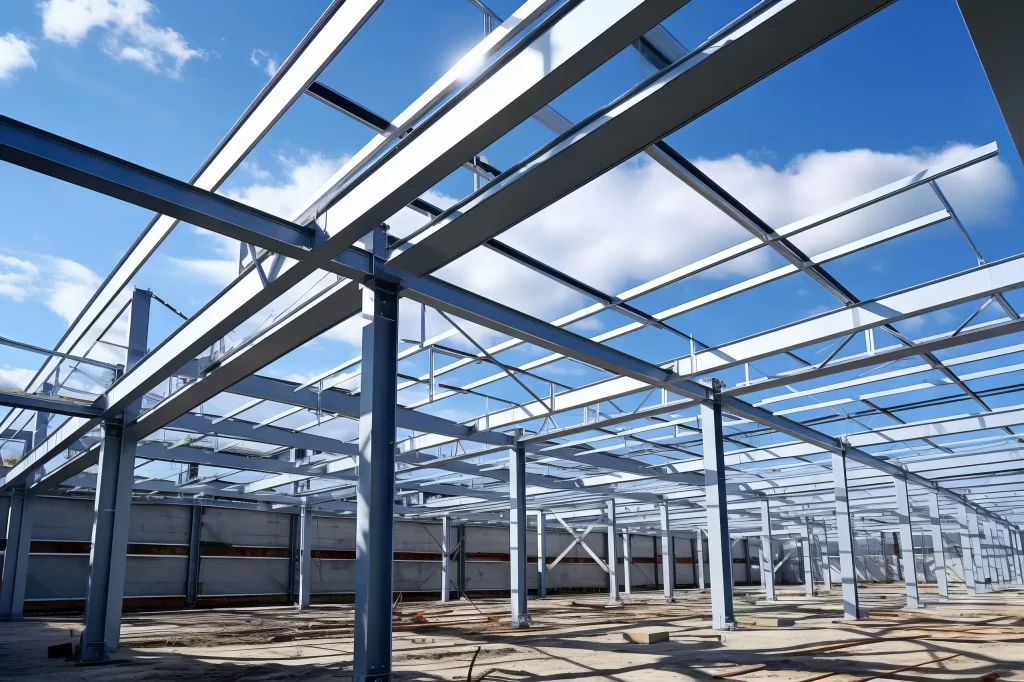 Struttura in acciaio con cielo azzurro sullo sfondo