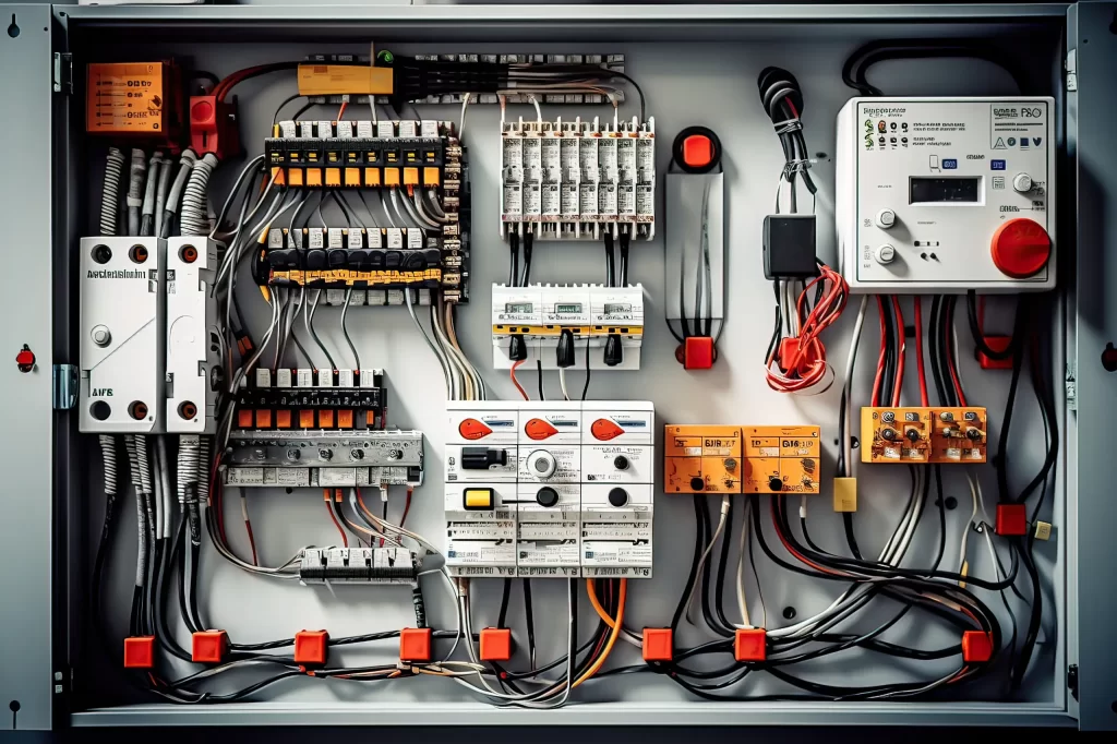 Armadio elettrico con componenti di controllo