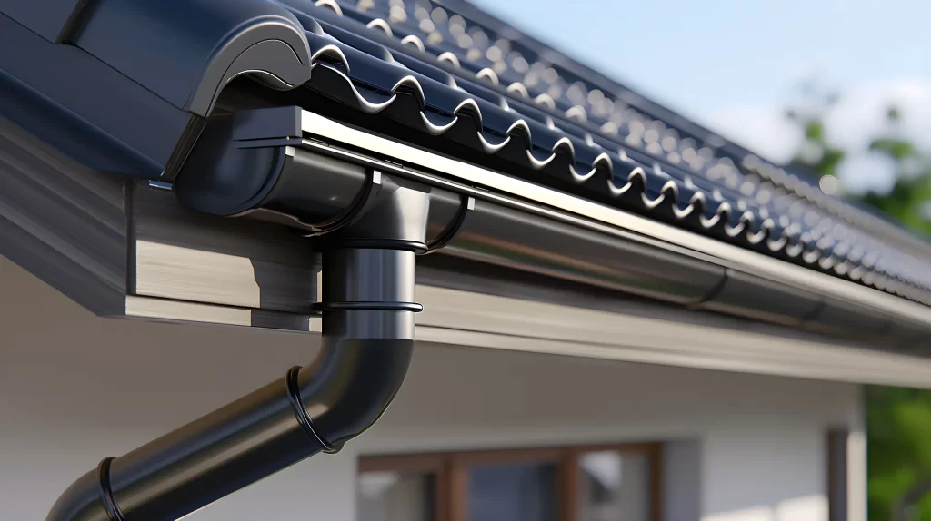 Grondaie in rame su un edificio residenziale