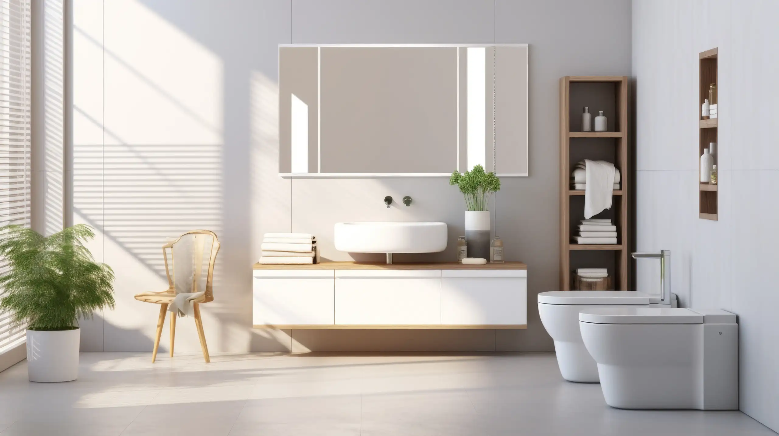 Bagno arredato bianco moderno