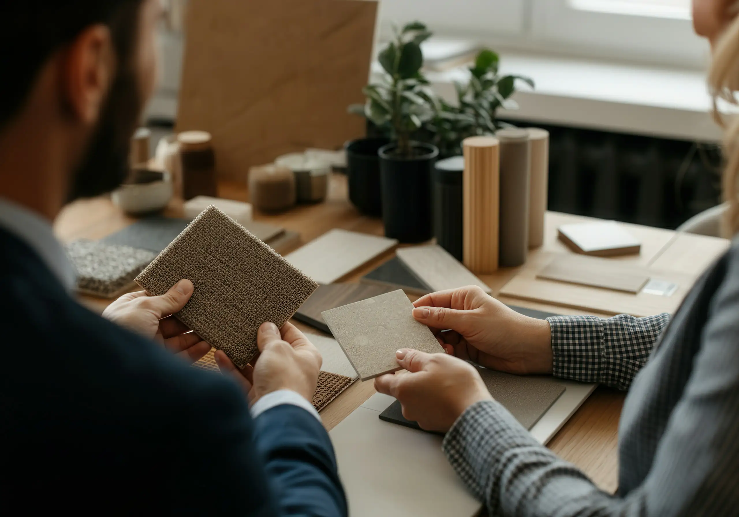 Coppia che sceglie le piastrelle