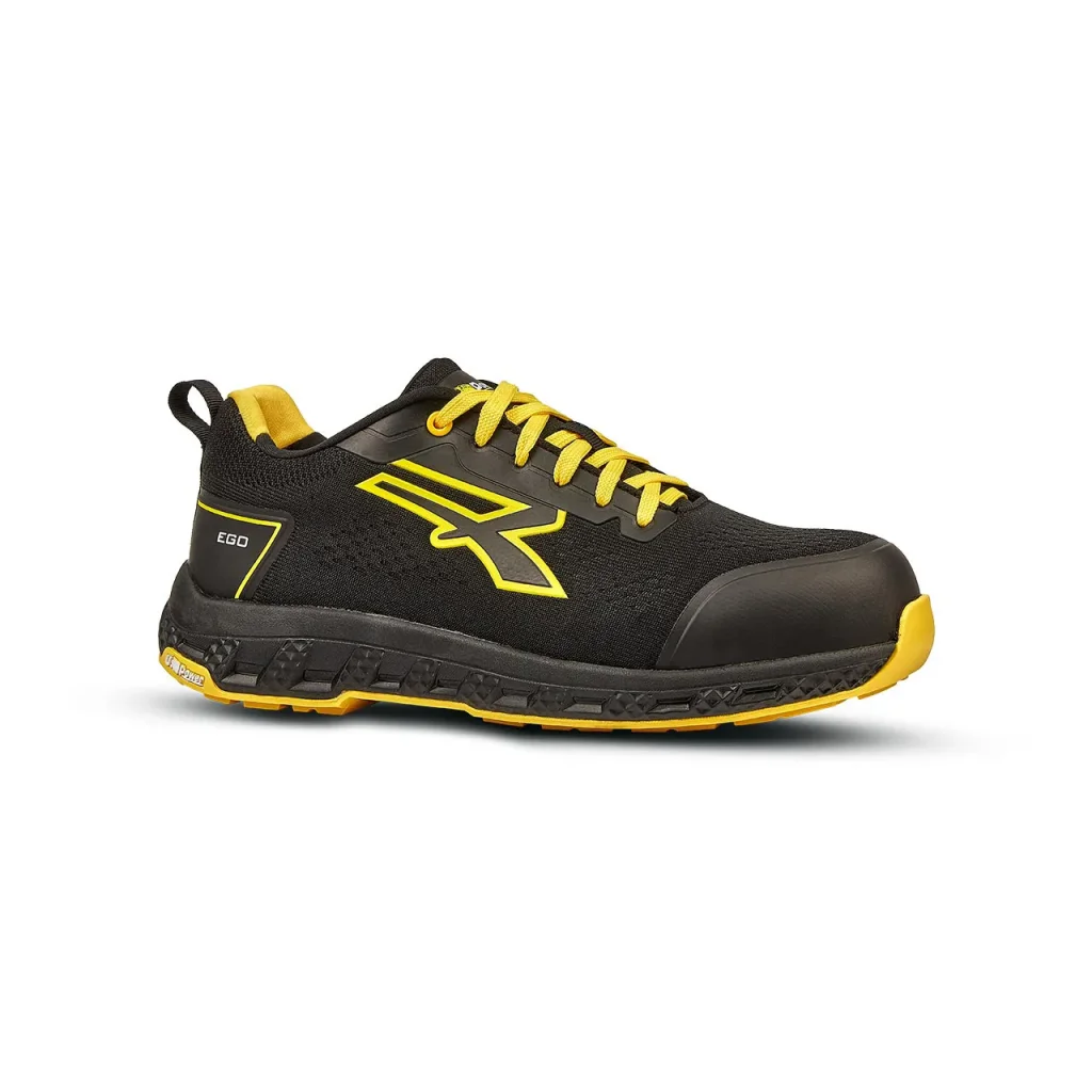 Scarpe U-Power Fitz nere con dettagli gialli