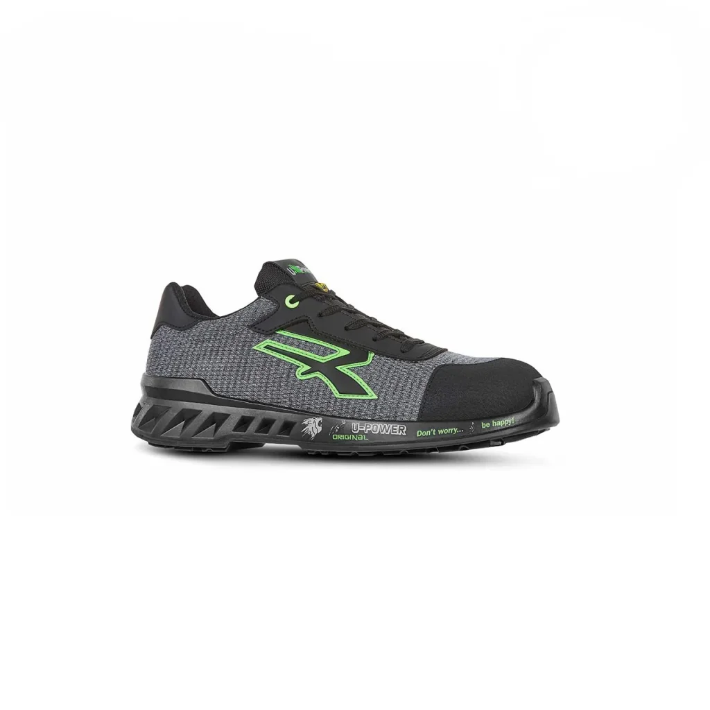 Scarpa U-Power Mike grigia con logo verde.